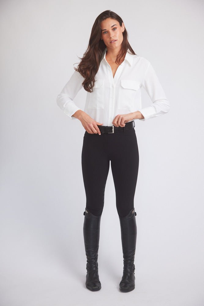 Solid Citizen Equestrian 'Jessica' | Seersucker Equestrian Button-Down Shirt | Ivory - Equiluxe Tack
