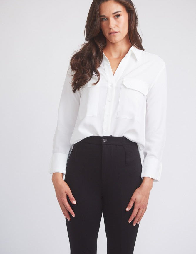 Solid Citizen Equestrian 'Jessica' | Seersucker Equestrian Button-Down Shirt | Ivory - Equiluxe Tack