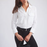 Solid Citizen Equestrian 'Jessica' | Seersucker Equestrian Button-Down Shirt | Ivory - Equiluxe Tack