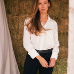 Solid Citizen Equestrian 'Jessica' | Seersucker Equestrian Button-Down Shirt | Ivory - Equiluxe Tack