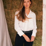 Solid Citizen Equestrian 'Jessica' | Seersucker Equestrian Button-Down Shirt | Ivory - Equiluxe Tack