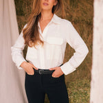 Solid Citizen Equestrian 'Jessica' | Seersucker Equestrian Button-Down Shirt | Ivory - Equiluxe Tack