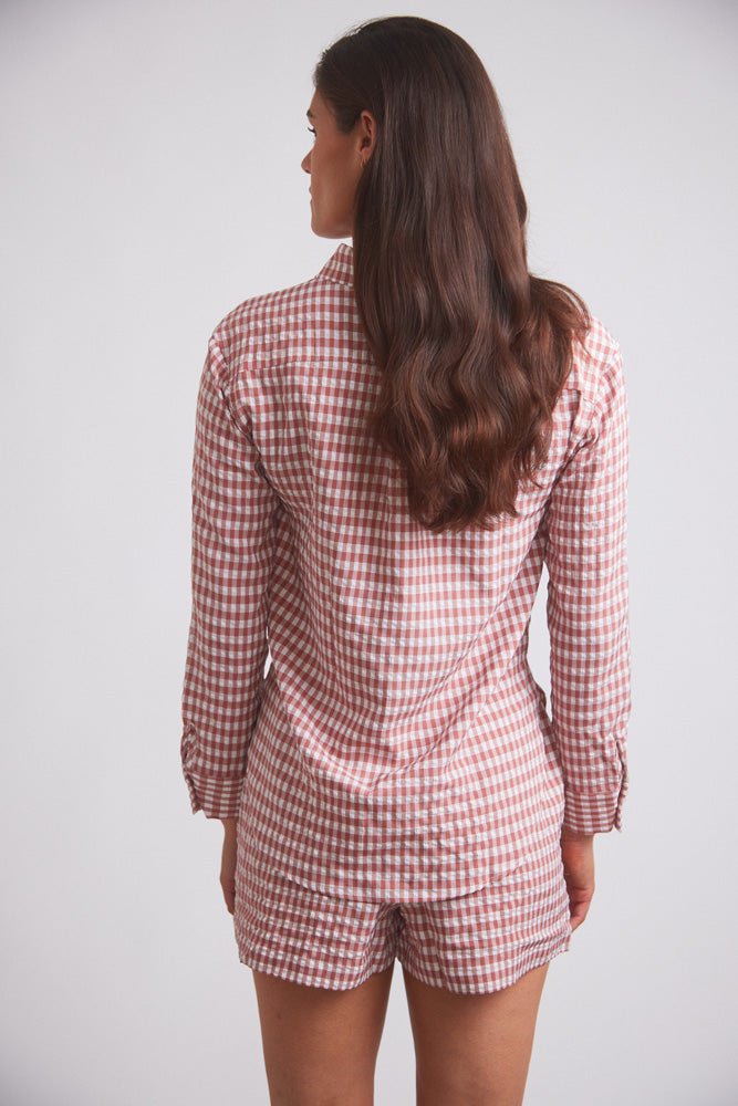 Solid Citizen Equestrian 'Kaley' | Seersucker Gingham Button Down | Cherry Pie - Equiluxe Tack