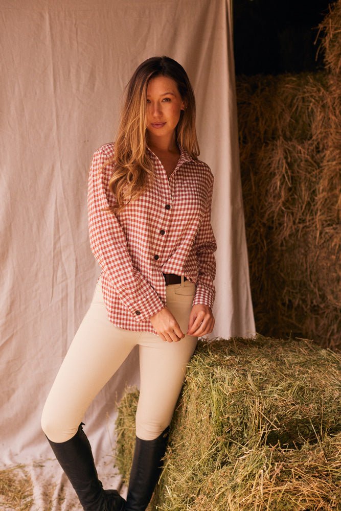Solid Citizen Equestrian 'Kaley' | Seersucker Gingham Button Down | Cherry Pie - Equiluxe Tack