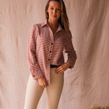 Solid Citizen Equestrian 'Kaley' | Seersucker Gingham Button Down | Cherry Pie - Equiluxe Tack
