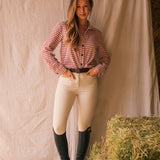 Solid Citizen Equestrian 'Kaley' | Seersucker Gingham Button Down | Cherry Pie - Equiluxe Tack