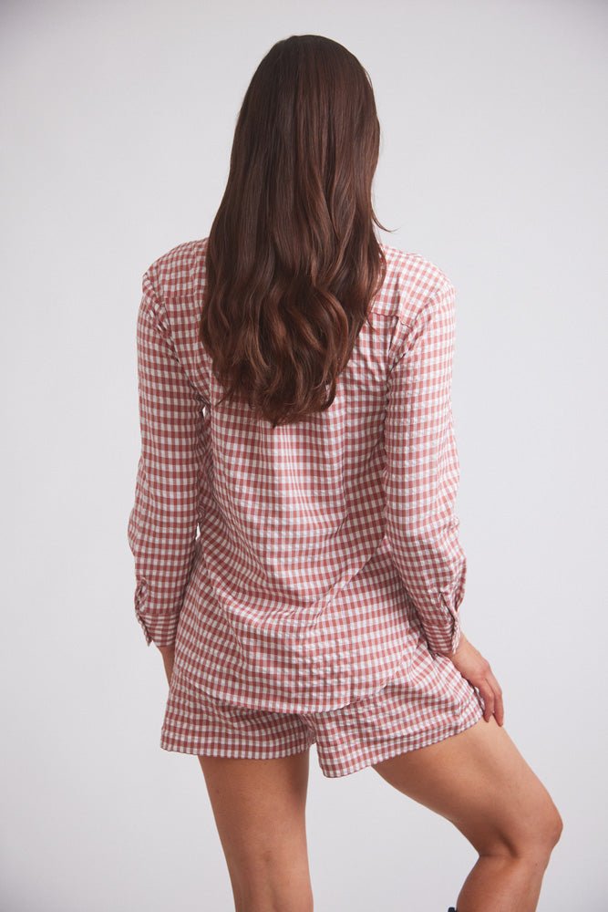 Solid Citizen Equestrian 'Kaley' | Seersucker Gingham Button Down | Cherry Pie - Equiluxe Tack