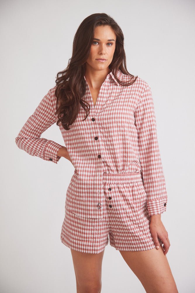Solid Citizen Equestrian 'Kaley' | Seersucker Gingham Button Down | Cherry Pie - Equiluxe Tack