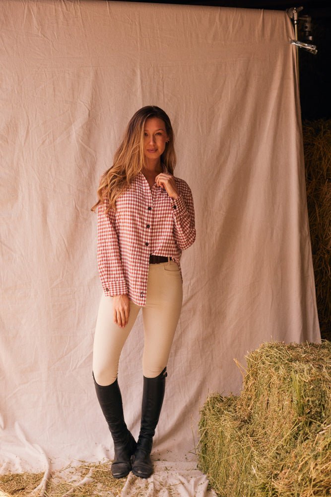 Solid Citizen Equestrian 'Kaley' | Seersucker Gingham Button Down | Cherry Pie - Equiluxe Tack