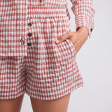 Solid Citizen Equestrian 'Kaley' | Seersucker Gingham Button Down | Cherry Pie - Equiluxe Tack