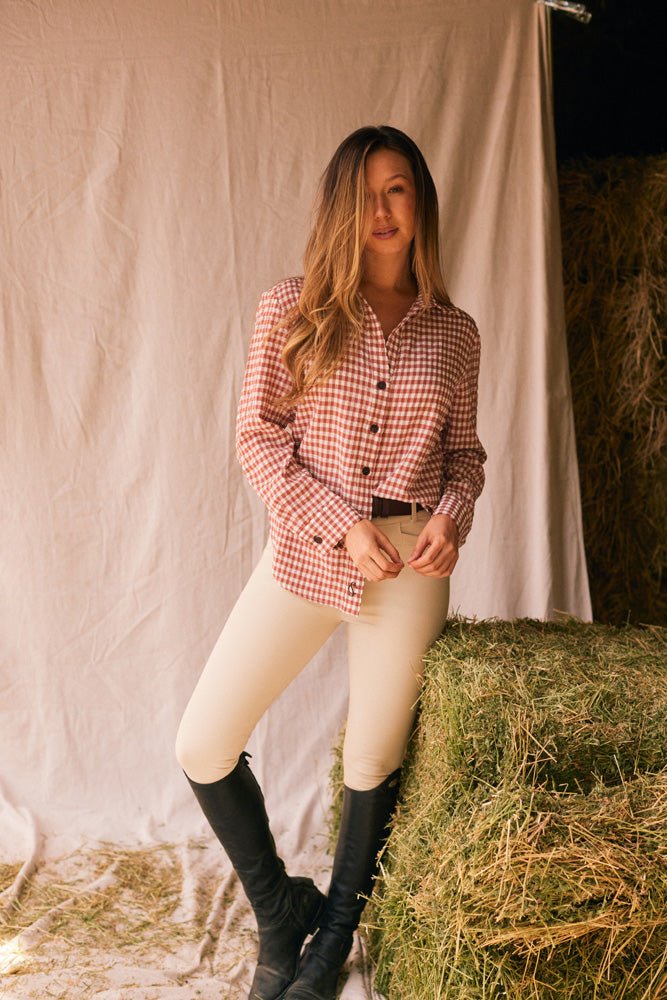 Solid Citizen Equestrian 'Kaley' | Seersucker Gingham Button Down | Cherry Pie - Equiluxe Tack