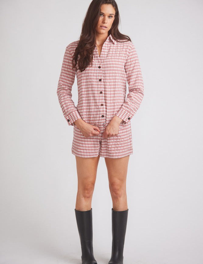 Solid Citizen Equestrian 'Kaley' | Seersucker Gingham Button Down | Cherry Pie - Equiluxe Tack