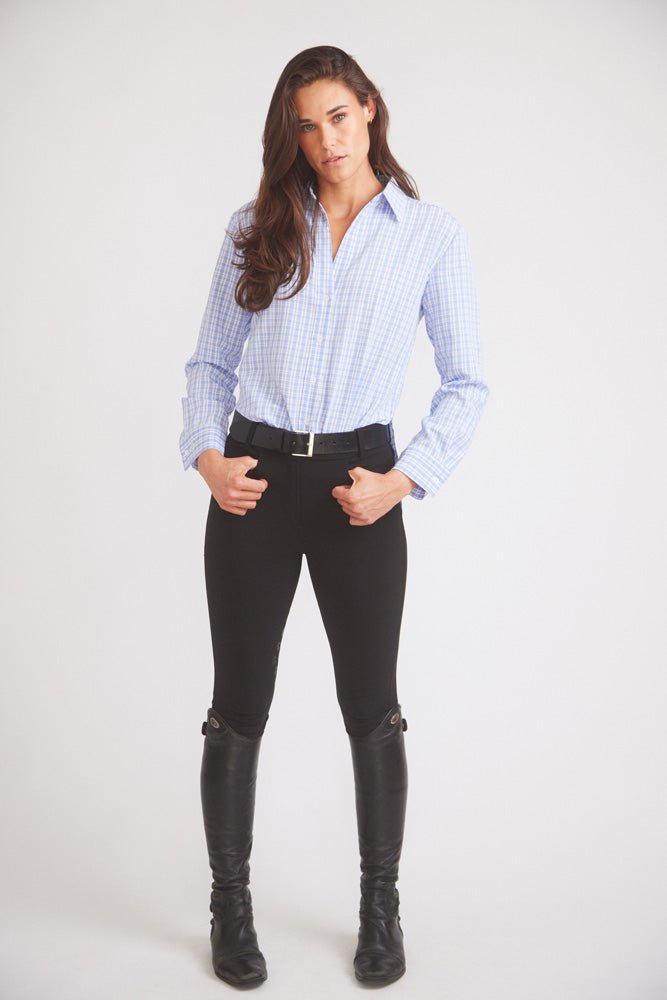 Solid Citizen Equestrian 'Kaley' | Seersucker Plaid Button Down | Cornflower Blue - Equiluxe Tack