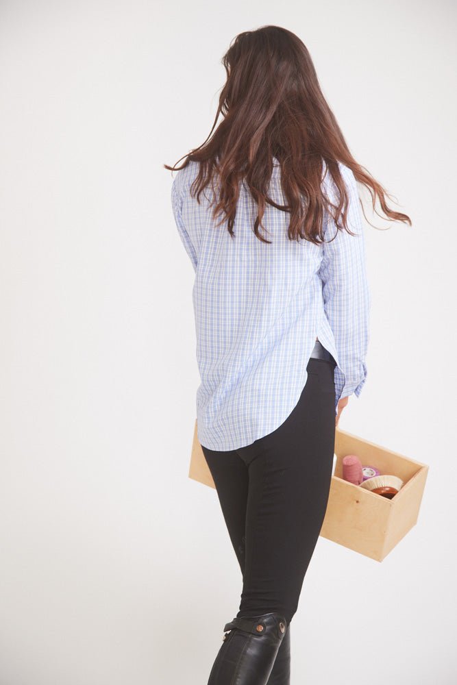 Solid Citizen Equestrian 'Kaley' | Seersucker Plaid Button Down | Cornflower Blue - Equiluxe Tack