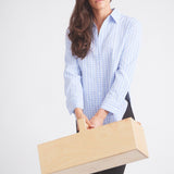Solid Citizen Equestrian 'Kaley' | Seersucker Plaid Button Down | Cornflower Blue - Equiluxe Tack