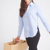 Solid Citizen Equestrian 'Kaley' | Seersucker Plaid Button Down | Cornflower Blue - Equiluxe Tack