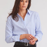 Solid Citizen Equestrian 'Kaley' | Seersucker Plaid Button Down | Cornflower Blue - Equiluxe Tack