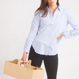 Solid Citizen Equestrian 'Kaley' | Seersucker Plaid Button Down | Cornflower Blue - Equiluxe Tack