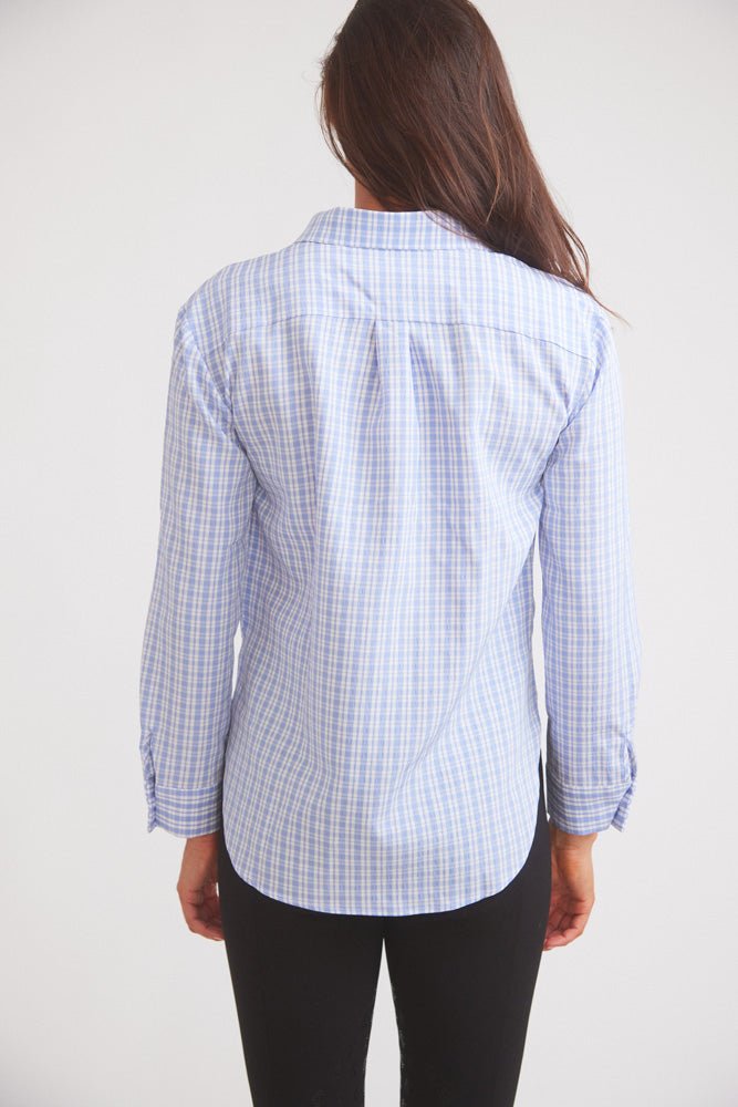 Solid Citizen Equestrian 'Kaley' | Seersucker Plaid Button Down | Cornflower Blue - Equiluxe Tack