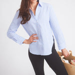 Solid Citizen Equestrian 'Kaley' | Seersucker Plaid Button Down | Cornflower Blue - Equiluxe Tack