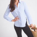 Solid Citizen Equestrian 'Kaley' | Seersucker Plaid Button Down | Cornflower Blue - Equiluxe Tack