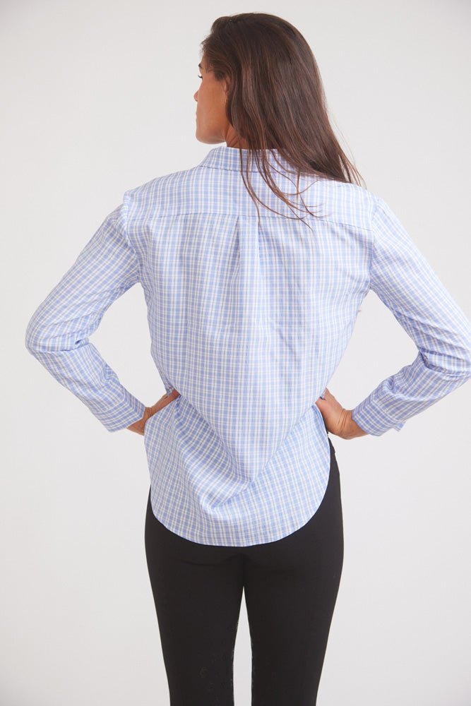 Solid Citizen Equestrian 'Kaley' | Seersucker Plaid Button Down | Cornflower Blue - Equiluxe Tack