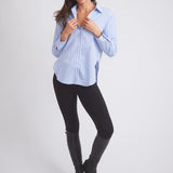 Solid Citizen Equestrian 'Kaley' | Seersucker Plaid Button Down | Cornflower Blue - Equiluxe Tack