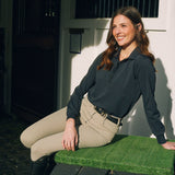 Solid Citizen Equestrian 'Kelly' | Technical Sport Pique | Recycled Nylon | Long Sleeve Polo | Black - Equiluxe Tack
