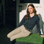 Solid Citizen Equestrian 'Kelly' | Technical Sport Pique | Recycled Nylon | Long Sleeve Polo | Black - Equiluxe Tack