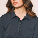 Solid Citizen Equestrian 'Kelly' | Technical Sport Pique | Recycled Nylon | Long Sleeve Polo | Black - Equiluxe Tack