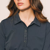 Solid Citizen Equestrian 'Kelly' | Technical Sport Pique | Recycled Nylon | Long Sleeve Polo | Black - Equiluxe Tack