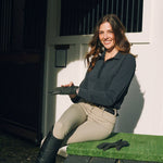 Solid Citizen Equestrian 'Kelly' | Technical Sport Pique | Recycled Nylon | Long Sleeve Polo | Black - Equiluxe Tack