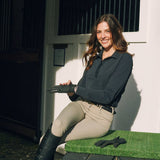 Solid Citizen Equestrian 'Kelly' | Technical Sport Pique | Recycled Nylon | Long Sleeve Polo | Black - Equiluxe Tack