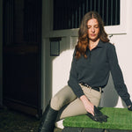 Solid Citizen Equestrian 'Kelly' | Technical Sport Pique | Recycled Nylon | Long Sleeve Polo | Black - Equiluxe Tack