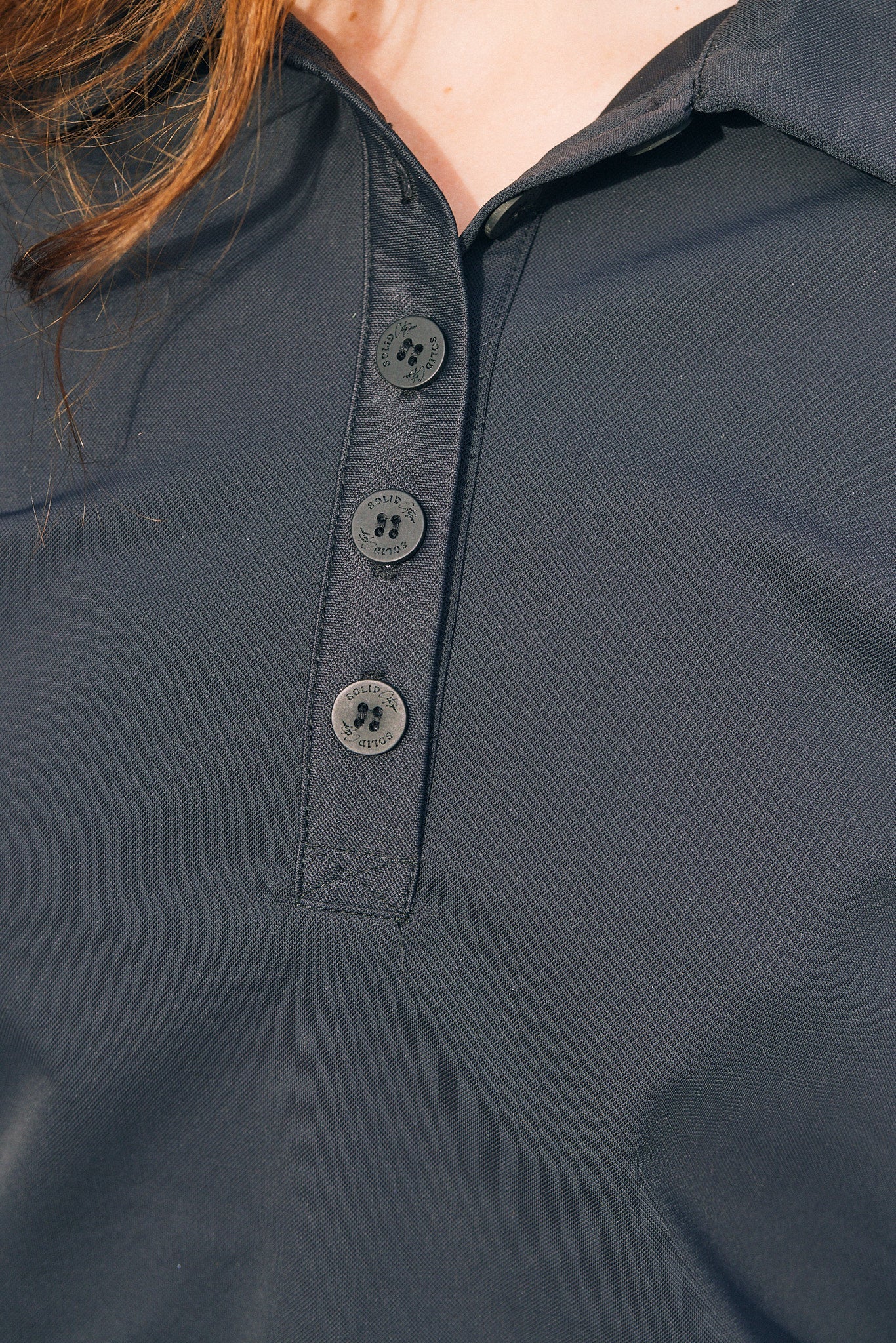 Solid Citizen Equestrian 'Kelly' | Technical Sport Pique | Recycled Nylon | Long Sleeve Polo | Black - Equiluxe Tack