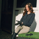 Solid Citizen Equestrian 'Kelly' | Technical Sport Pique | Recycled Nylon | Long Sleeve Polo | Black - Equiluxe Tack