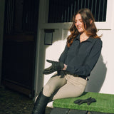 Solid Citizen Equestrian 'Kelly' | Technical Sport Pique | Recycled Nylon | Long Sleeve Polo | Black - Equiluxe Tack