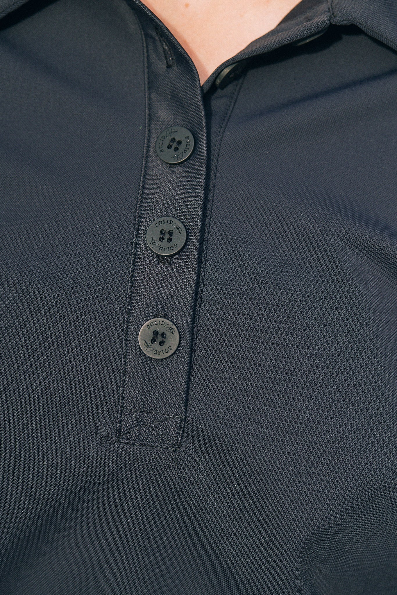 Solid Citizen Equestrian 'Kelly' | Technical Sport Pique | Recycled Nylon | Long Sleeve Polo | Black - Equiluxe Tack
