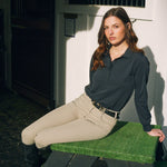 Solid Citizen Equestrian 'Kelly' | Technical Sport Pique | Recycled Nylon | Long Sleeve Polo | Black - Equiluxe Tack