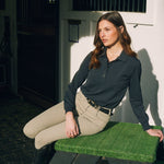 Solid Citizen Equestrian 'Kelly' | Technical Sport Pique | Recycled Nylon | Long Sleeve Polo | Black - Equiluxe Tack