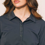 Solid Citizen Equestrian 'Kelly' | Technical Sport Pique | Recycled Nylon | Long Sleeve Polo | Black - Equiluxe Tack