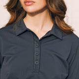Solid Citizen Equestrian 'Kelly' | Technical Sport Pique | Recycled Nylon | Long Sleeve Polo | Black - Equiluxe Tack