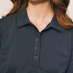 Solid Citizen Equestrian 'Kelly' | Technical Sport Pique | Recycled Nylon | Long Sleeve Polo | Black - Equiluxe Tack