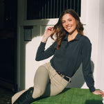 Solid Citizen Equestrian 'Kelly' | Technical Sport Pique | Recycled Nylon | Long Sleeve Polo | Black - Equiluxe Tack