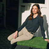 Solid Citizen Equestrian 'Kelly' | Technical Sport Pique | Recycled Nylon | Long Sleeve Polo | Black - Equiluxe Tack