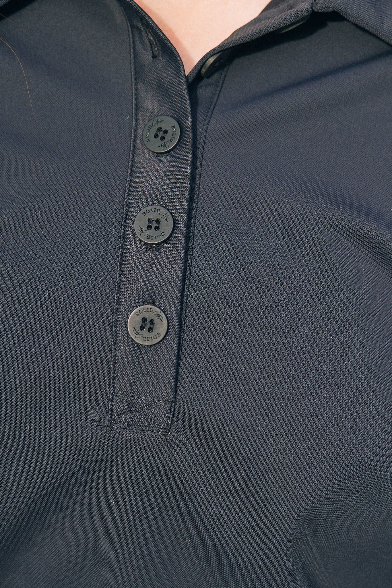 Solid Citizen Equestrian 'Kelly' | Technical Sport Pique | Recycled Nylon | Long Sleeve Polo | Black - Equiluxe Tack