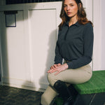Solid Citizen Equestrian 'Kelly' | Technical Sport Pique | Recycled Nylon | Long Sleeve Polo | Black - Equiluxe Tack