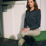 Solid Citizen Equestrian 'Kelly' | Technical Sport Pique | Recycled Nylon | Long Sleeve Polo | Black - Equiluxe Tack