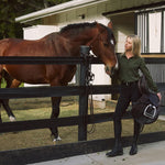 Solid Citizen Equestrian 'Kelly' | Technical Sport Pique | Recycled Nylon | Long Sleeve Polo | Olive - Equiluxe Tack