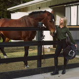 Solid Citizen Equestrian 'Kelly' | Technical Sport Pique | Recycled Nylon | Long Sleeve Polo | Olive - Equiluxe Tack